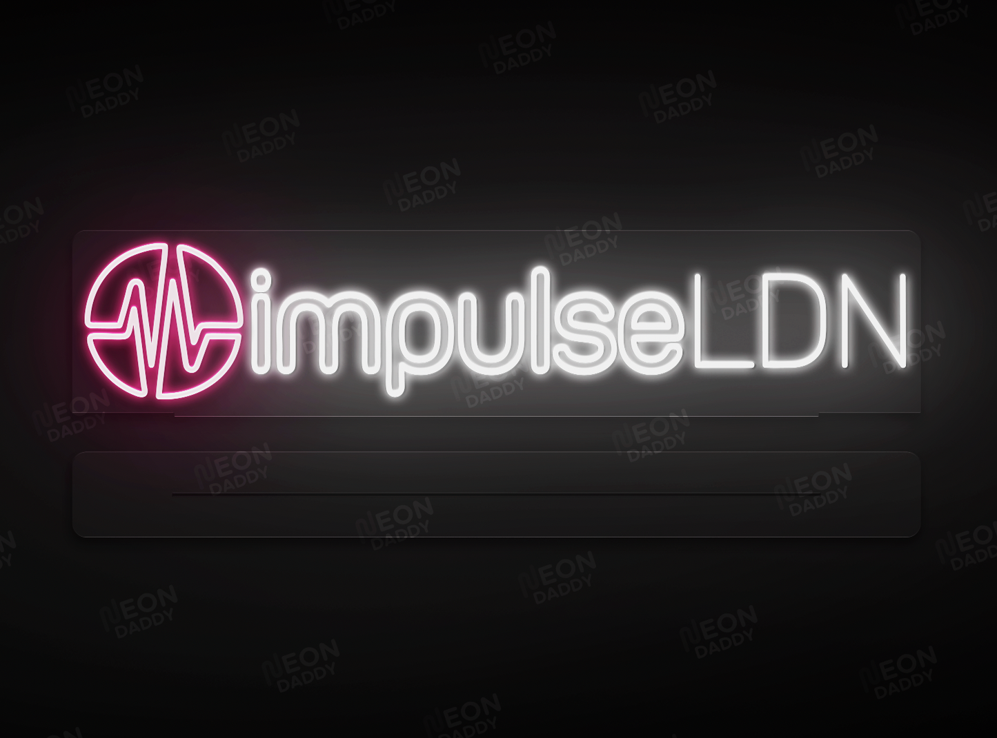 Custom LED Sign - Custom LED neon sign - 'Impulse LDN'(Cool White/Rosie Pink) - Free-standing - 120cm x 26.3cm