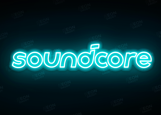 Custom LED Sign - Custom LED neon sign - 'Soundcore'(Ice Blue) - 100cm x 21.7cm