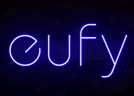 Custom LED Sign - Custom LED neon sign - 'Eufy'(Department Sea Blue) - 100cm x 48cm