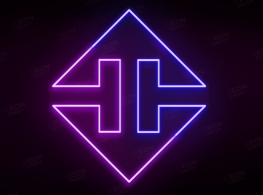 Custom LED Sign - Custom LED neon sign - 'Logo'(Purple/Deep Sea Blue) - 100cm x 112cm