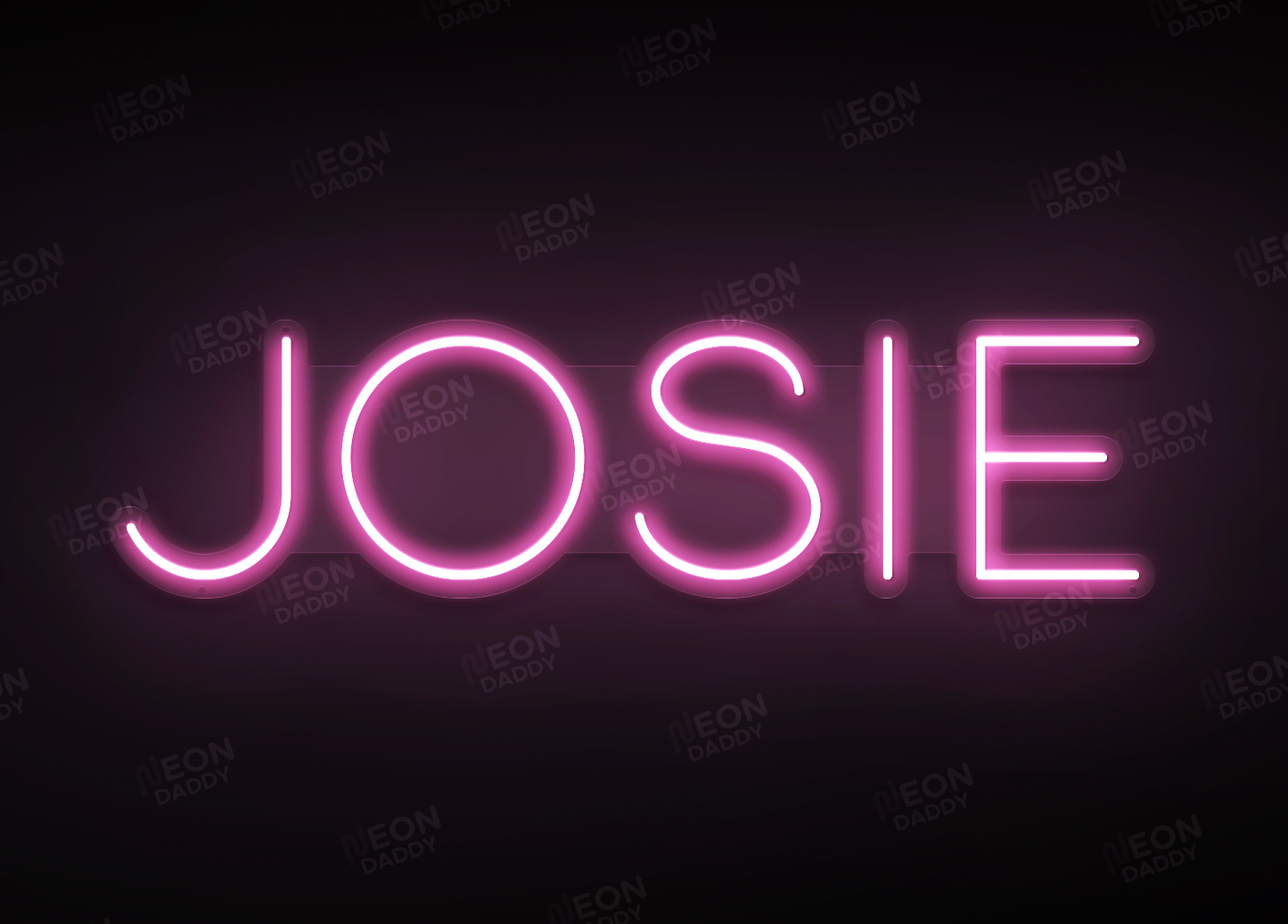 Custom LED Sign - Custom LED neon sign - 'Josie' - (Watermelon Pink) - W120cm x H32cm