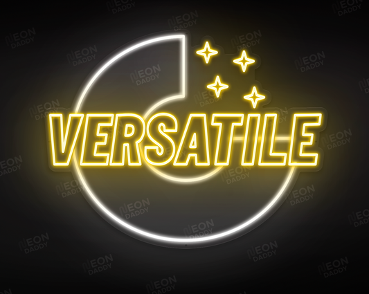 Custom LED Sign - Custom LED neon sign - 'Versatile'(Cool White/Sunshine Yellow) - 100cm x 77.5cm