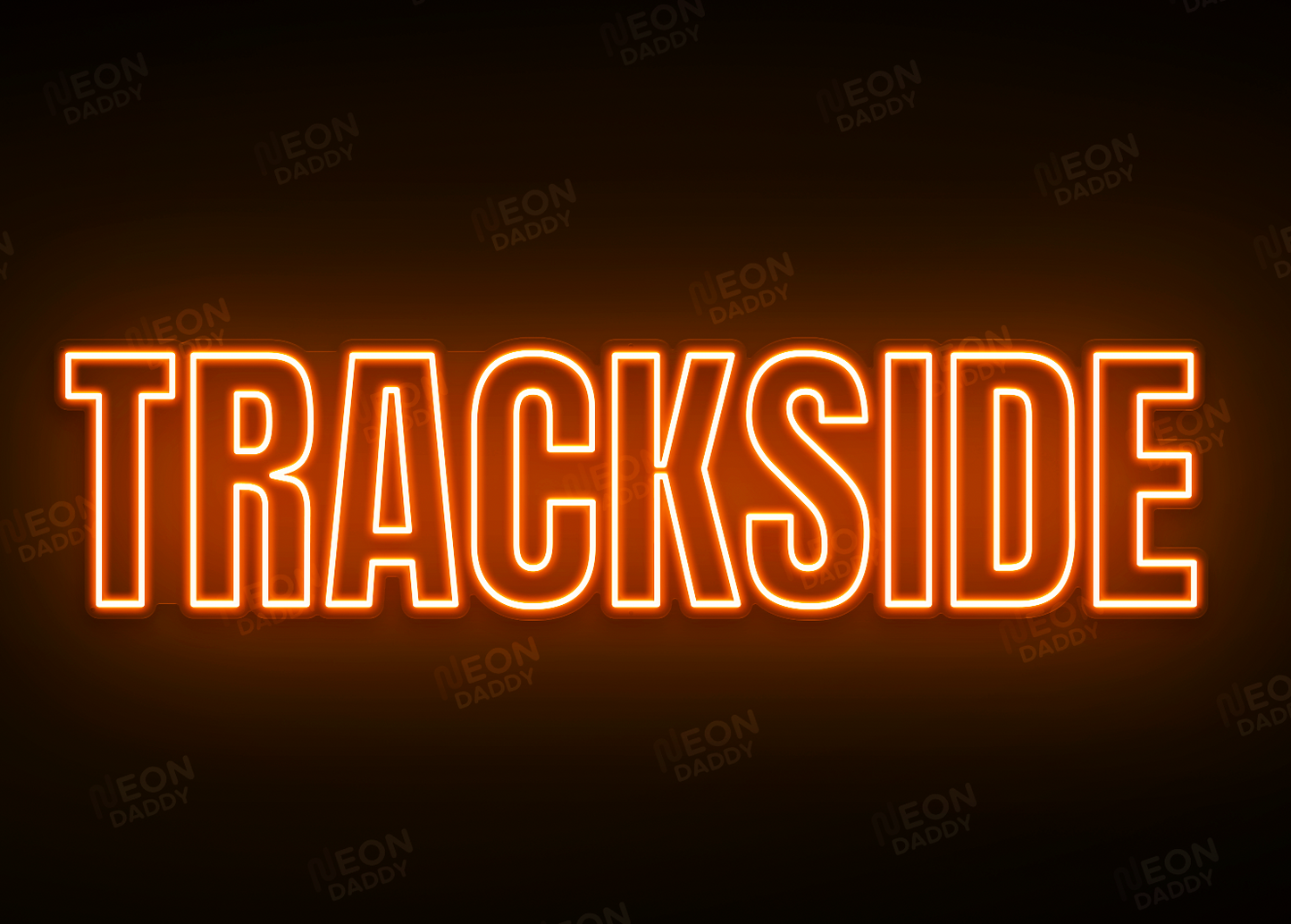 Custom LED Sign - Custom LED neon sign - 'TRACKSIDE'(Pumpkin Orange) - 200cm x 44cm