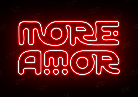 Custom LED Sign - Custom LED neon sign - 'More Amor'(Red) - WATERPROOFING -  W150xH82cm