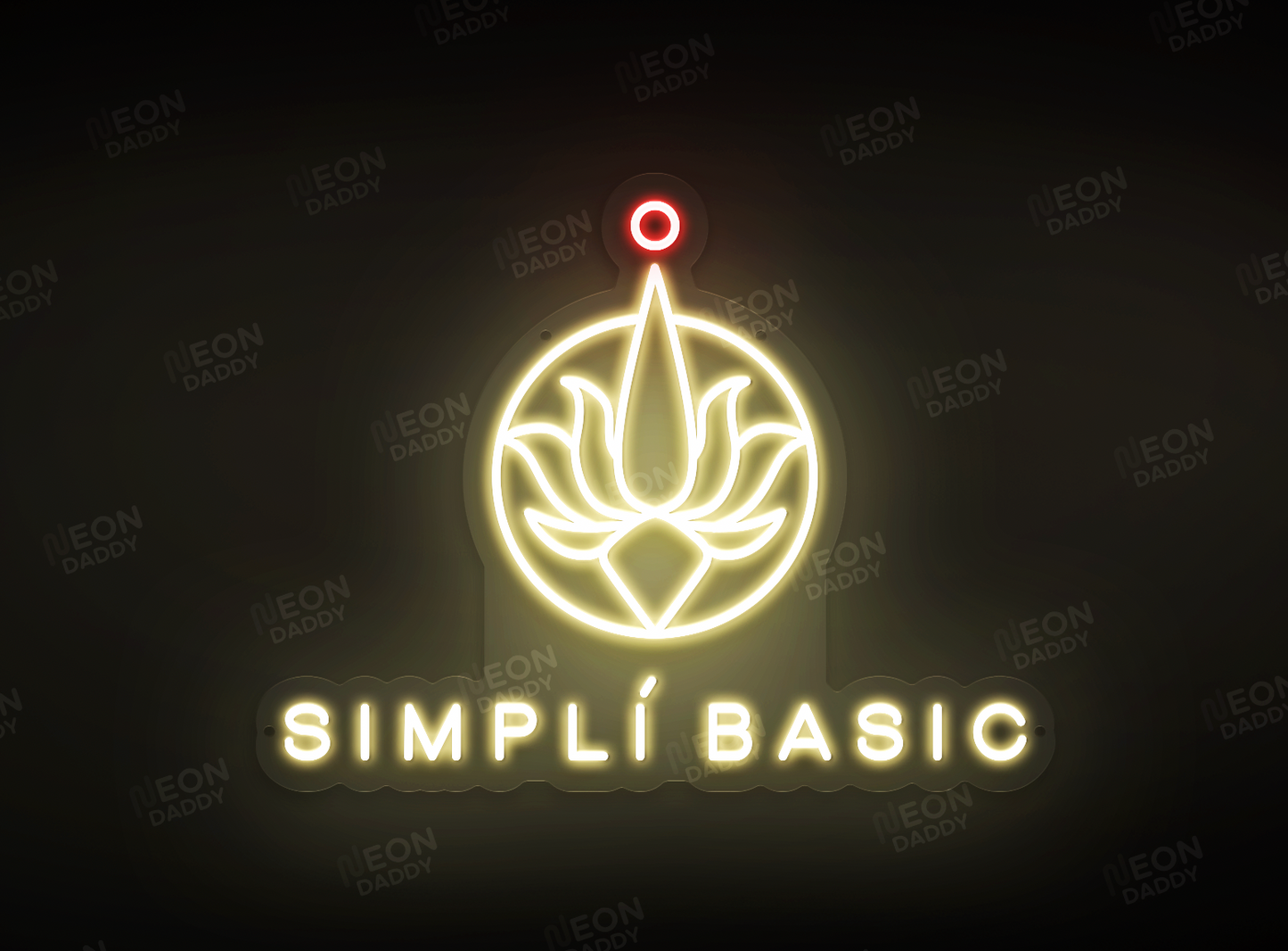 Custom LED Sign - Custom LED neon sign - 'Simpli Basic'(Red/Warm White) -  W60xH46.4cm - EXPRESS PRODUCTION