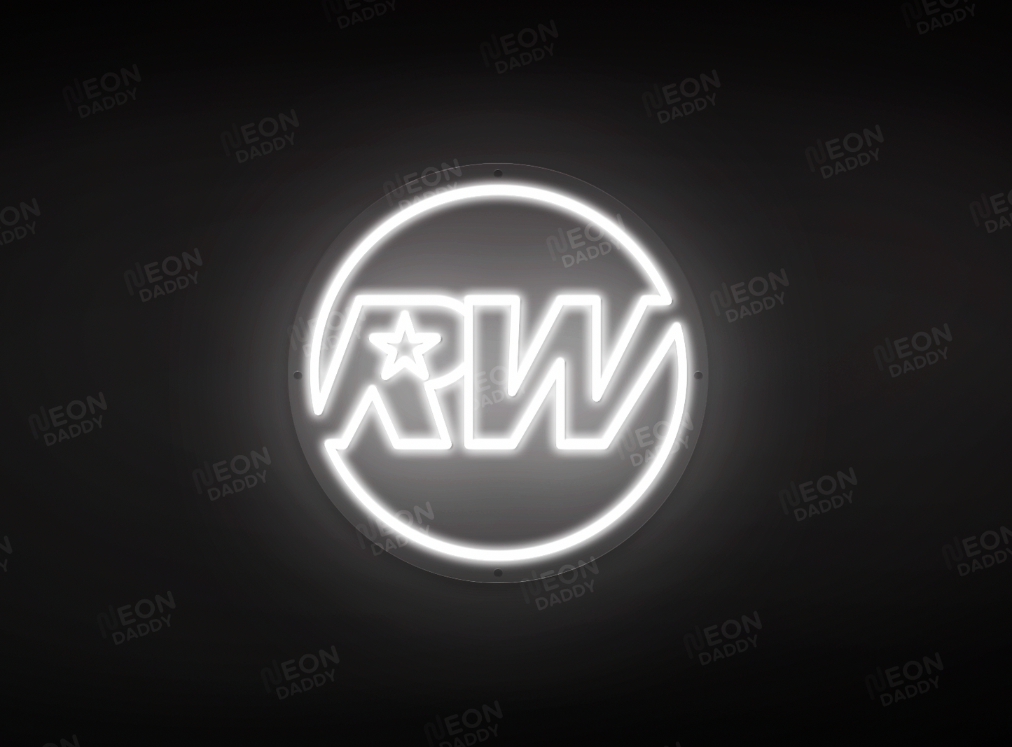 Custom LED Sign - Custom LED neon sign - 'RW'(Cool White) - 40cm x 40cm