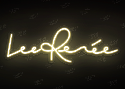 Custom LED Sign - Custom LED neon sign - 'Lee Renee'(Warm White) -  W90xH30.6