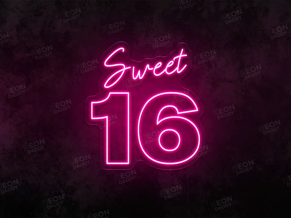 Sweet 16 LED Neon Sign - Neon Daddy
