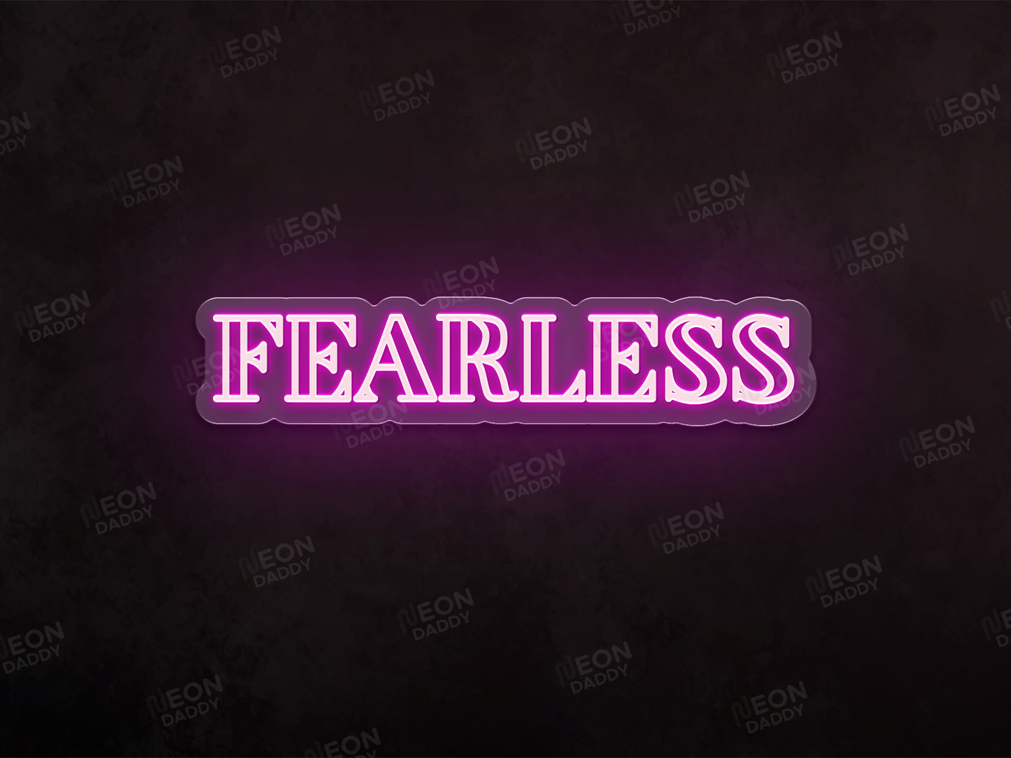 Custom LED neon Sign - Fearless - hot pink - 70 x 15 cm - cut to shape - Neon Daddy