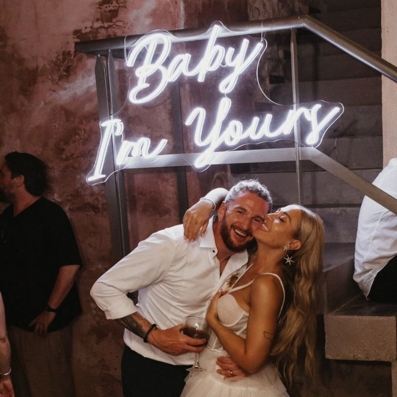 baby I'm all you're wedding LED neon sign in cool white