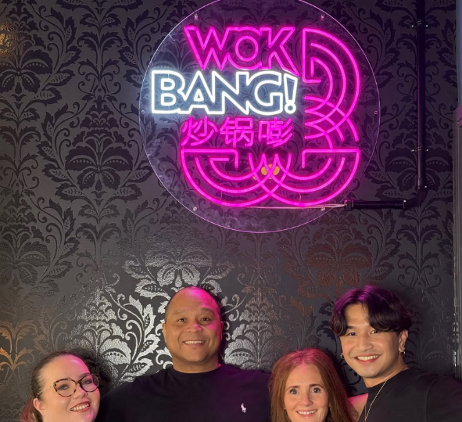 WOK Bang restaurant LED neon sign