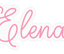 Custom LED Neon Sign - 'Elena' - 80cm -  Light Pink - Neon Daddy