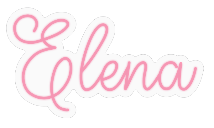 Custom LED Neon Sign - 'Elena' - 80cm -  Light Pink - Neon Daddy