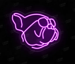 'French Bulldog with Sunglasses' Neon Sign