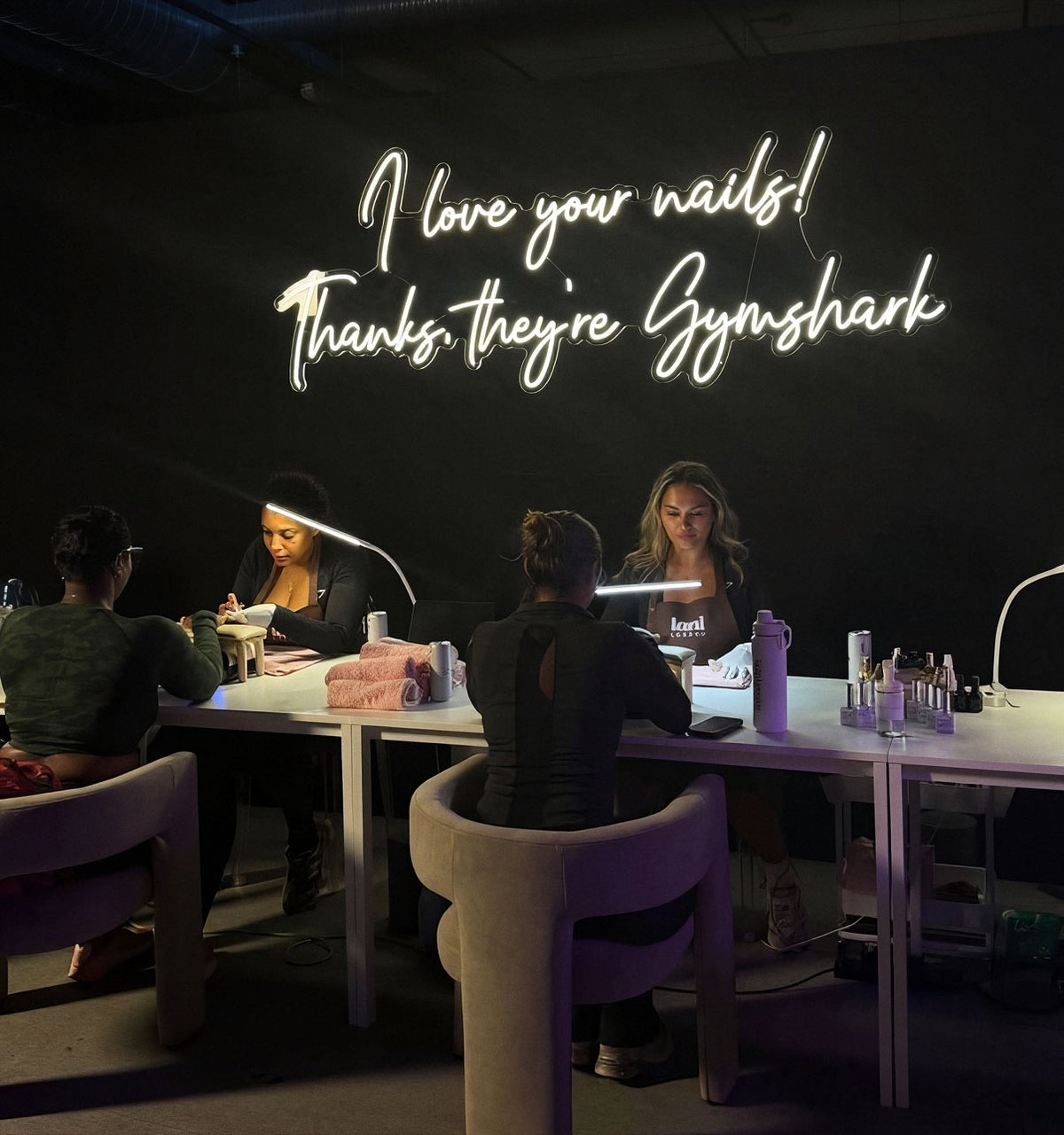 Custom LED neon sign in a beauty salon
