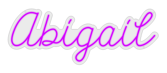 Custom LED Neon Sign - Abigail - 100cm - Purple