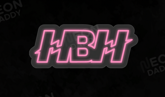 Custom LED Neon Sign - HBH - Watermelon Pink - 45cm x 18cm