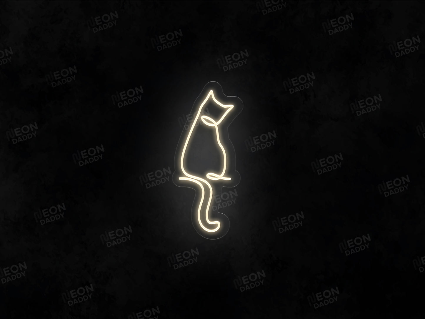 Line Art Cat Neon Sign - Neon Daddy