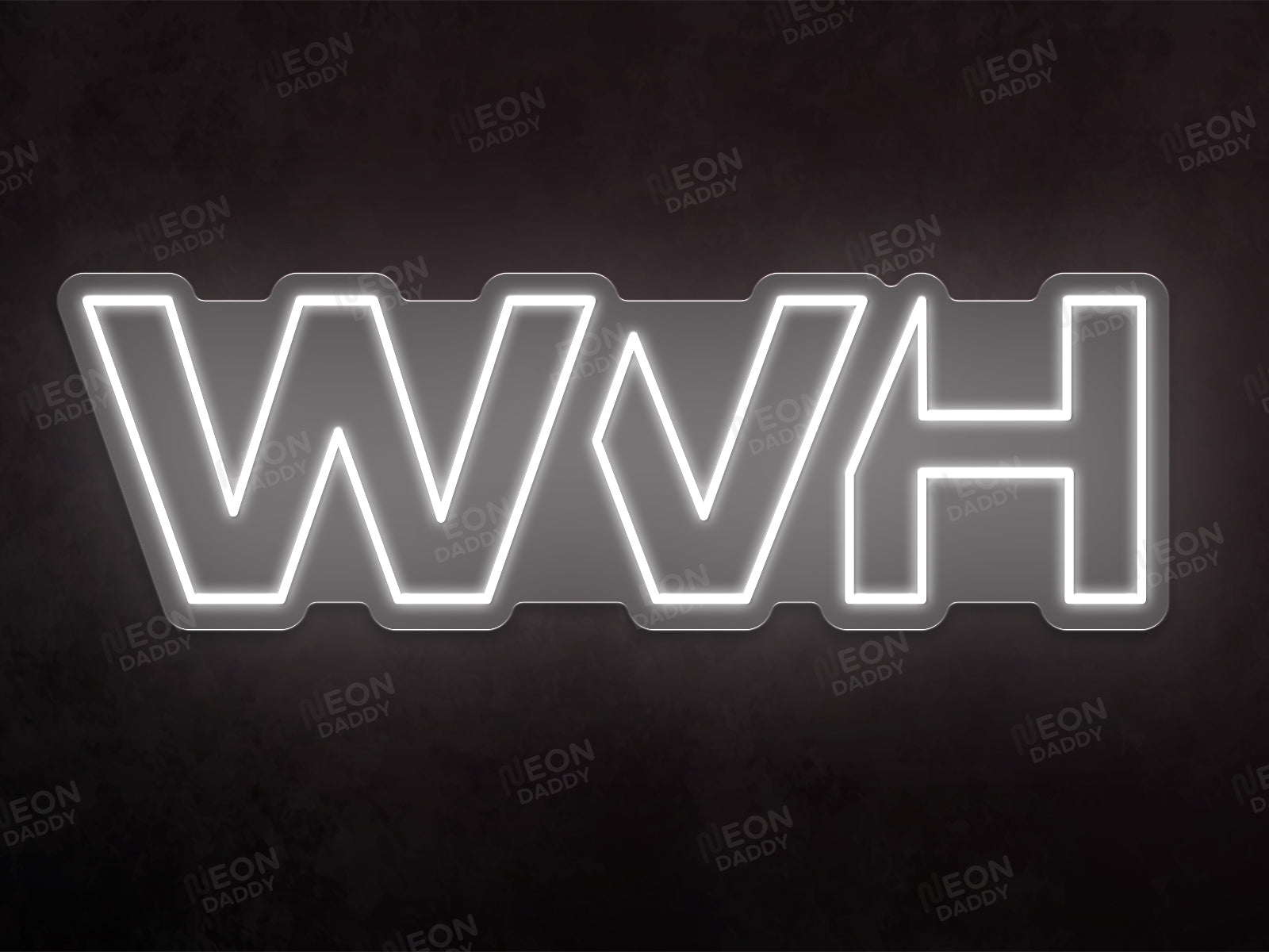 Custom LED neon sign - WVH - 100 x 32 cm - Colour TBD - cut to shape - Neon Daddy