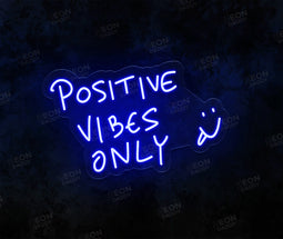 Custom LED neon sign - Good vibes only - 50 x 31 cm - deep blue - cut to shape - Neon Daddy