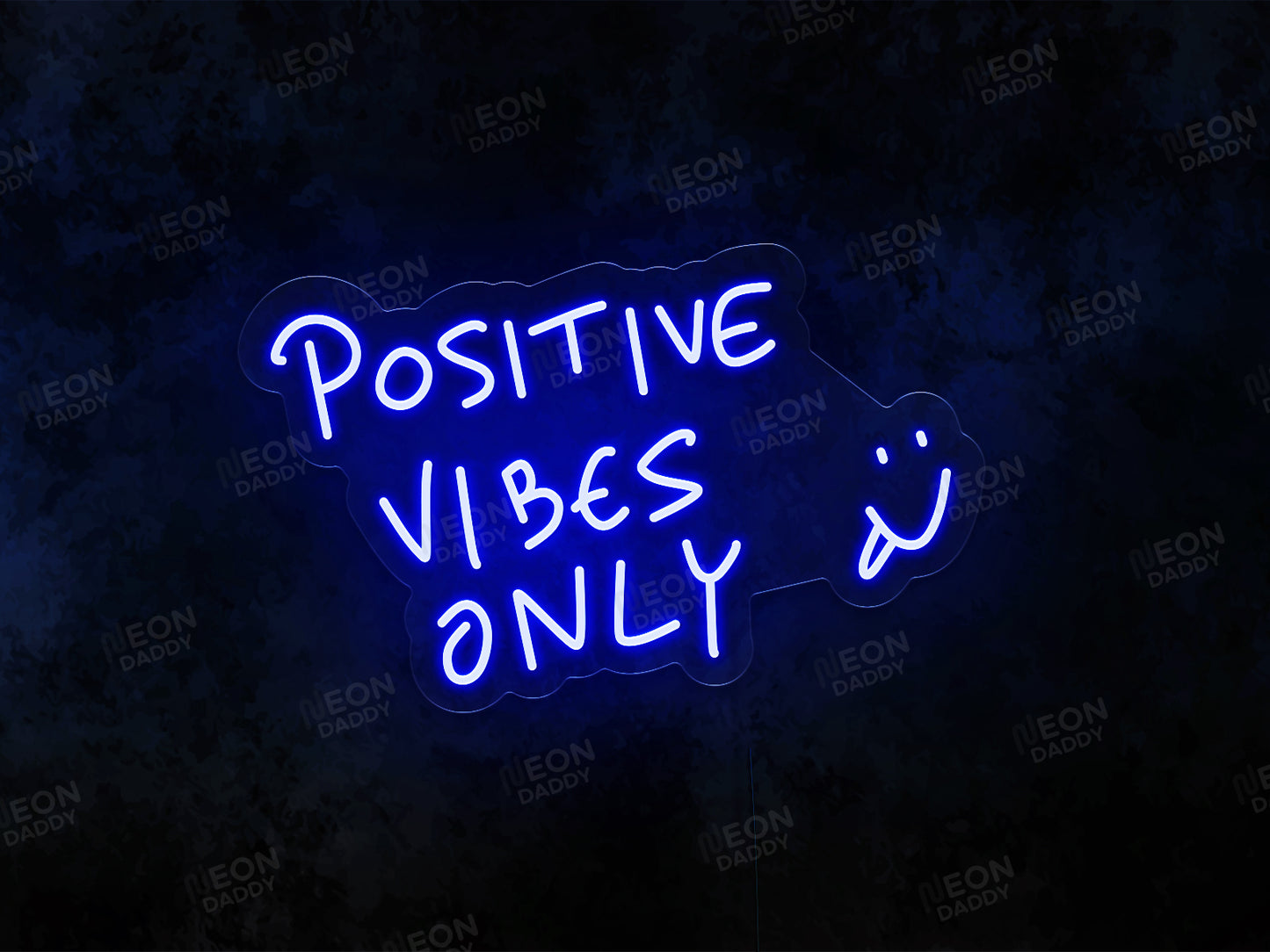 Custom LED neon sign - Good vibes only - 50 x 31 cm - deep blue - cut to shape - Neon Daddy