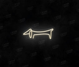 Line Art Sausage Dog Neon Sign