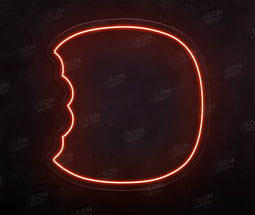 Custom LED neon sign - Scoff - Orange - 100 x 107cm - Cut to shape - Neon Daddy