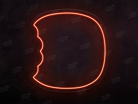 Custom LED neon sign - Scoff - Orange - 100 x 107cm - Cut to shape - Neon Daddy