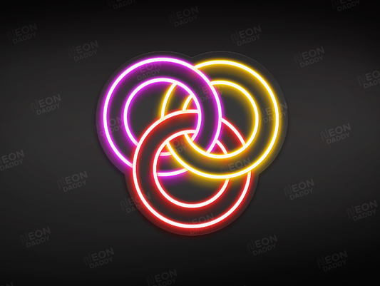 Custom LED Sign - Custom LED neon sign - 'Circes'(Purple/Red/Golden Yellow) - *outlines* - 50cm x 47cm