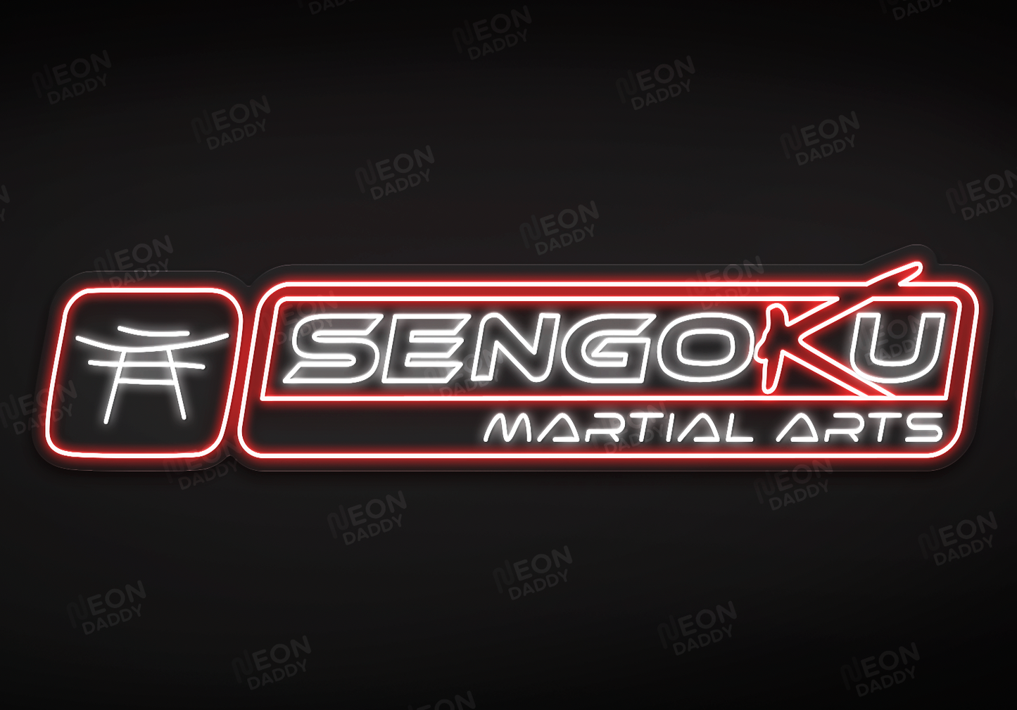 Custom LED Sign - Custom LED neon sign - 'Sengoku'(Red/Cool White) - W140xH32.9