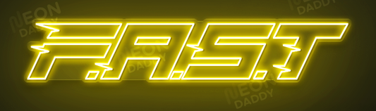 Custom LED Sign - Custom LED neon sign - 'F.A.S.T'(Sunshine Yellow) - *outlines* - 200cm x 38.5cm