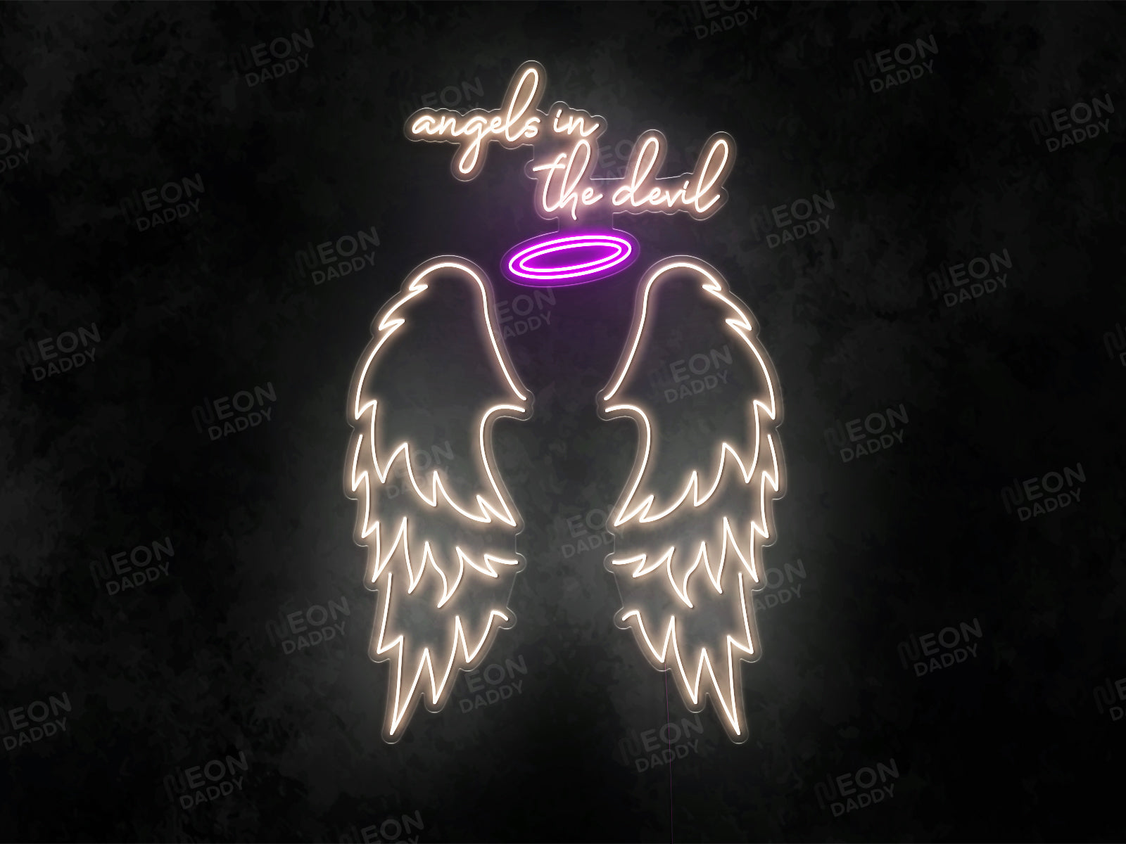 Lovely Bright Pink Angel Wing shops LED Light Sign Wall Decoration