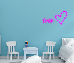 Personalised Name with Heart Neon Sign - Neon Daddy