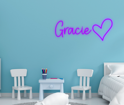 Personalised Name with Heart Neon Sign - Neon Daddy