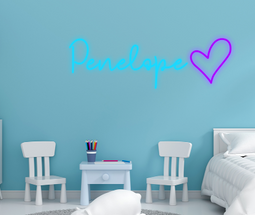 Personalised Name with Heart Neon Sign - Neon Daddy