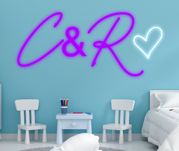 Personalised Name with Heart Neon Sign - Neon Daddy