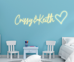 Personalised Name with Heart Neon Sign - Neon Daddy