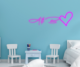 Personalised Name with Heart Neon Sign - Neon Daddy