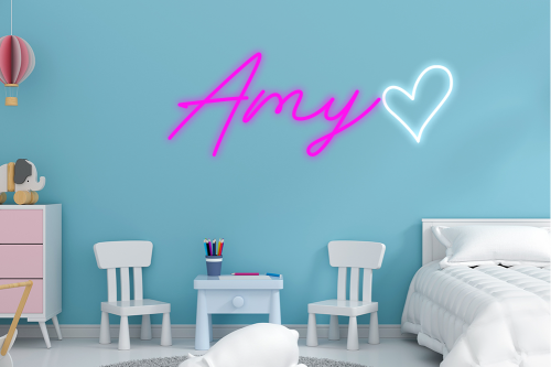 Personalised Name with Heart Neon Sign - Neon Daddy