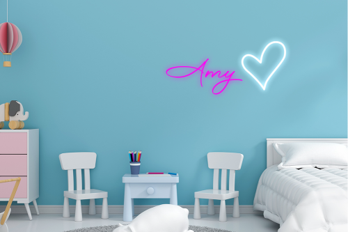 Personalised Name with Heart Neon Sign - Neon Daddy