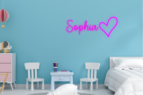 Personalised Name with Heart Neon Sign - Neon Daddy