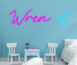 Personalised Name with Heart Neon Sign - Neon Daddy