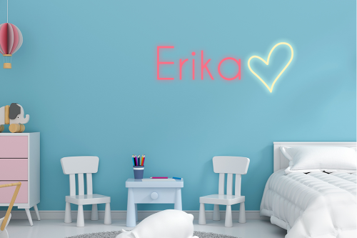 Personalised Name with Heart Neon Sign - Neon Daddy