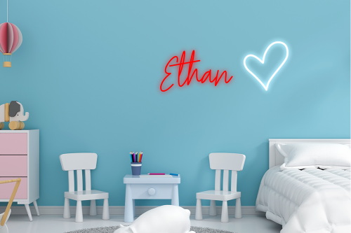 Personalised Name with Heart Neon Sign - Neon Daddy