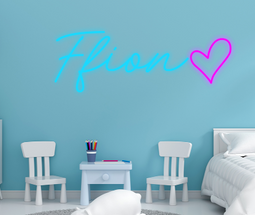 Personalised Name with Heart Neon Sign - Neon Daddy