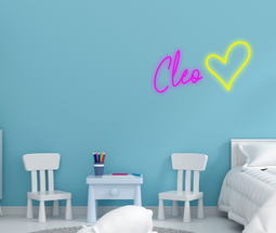 Personalised Name with Heart Neon Sign - Neon Daddy