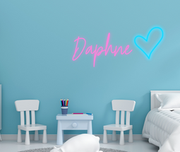 Personalised Name with Heart Neon Sign - Neon Daddy
