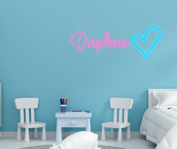 Personalised Name with Heart Neon Sign - Neon Daddy