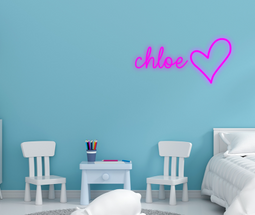 Personalised Name with Heart Neon Sign - Neon Daddy