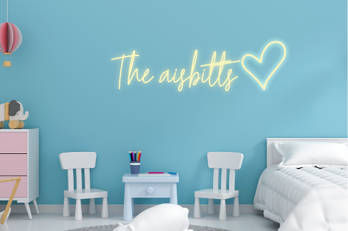 Personalised Name with Heart Neon Sign - Neon Daddy